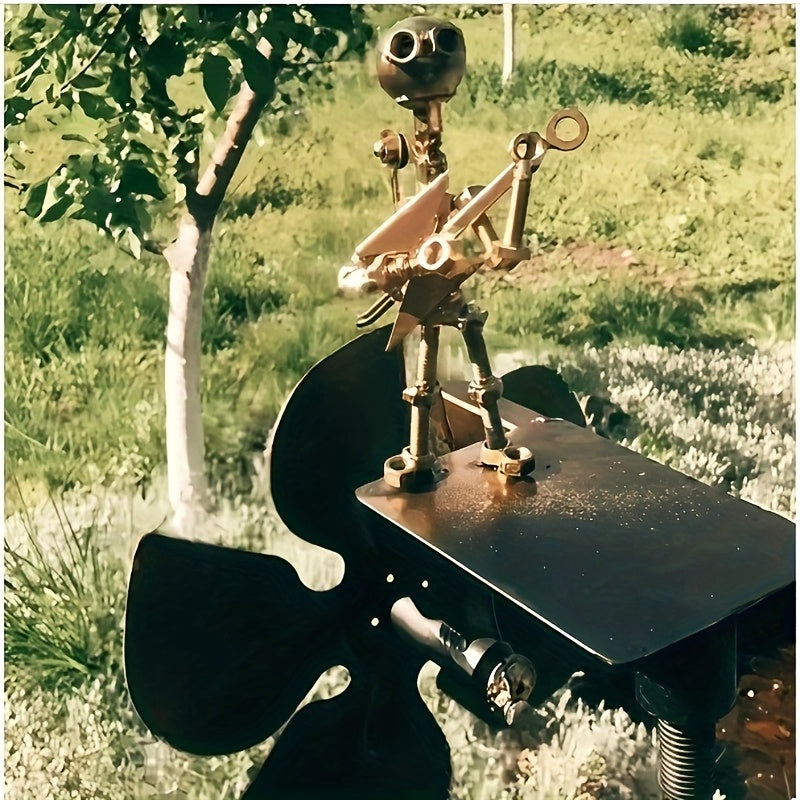 Ręcznie Wykonany Metalowy Wiatrak z Muzykiem