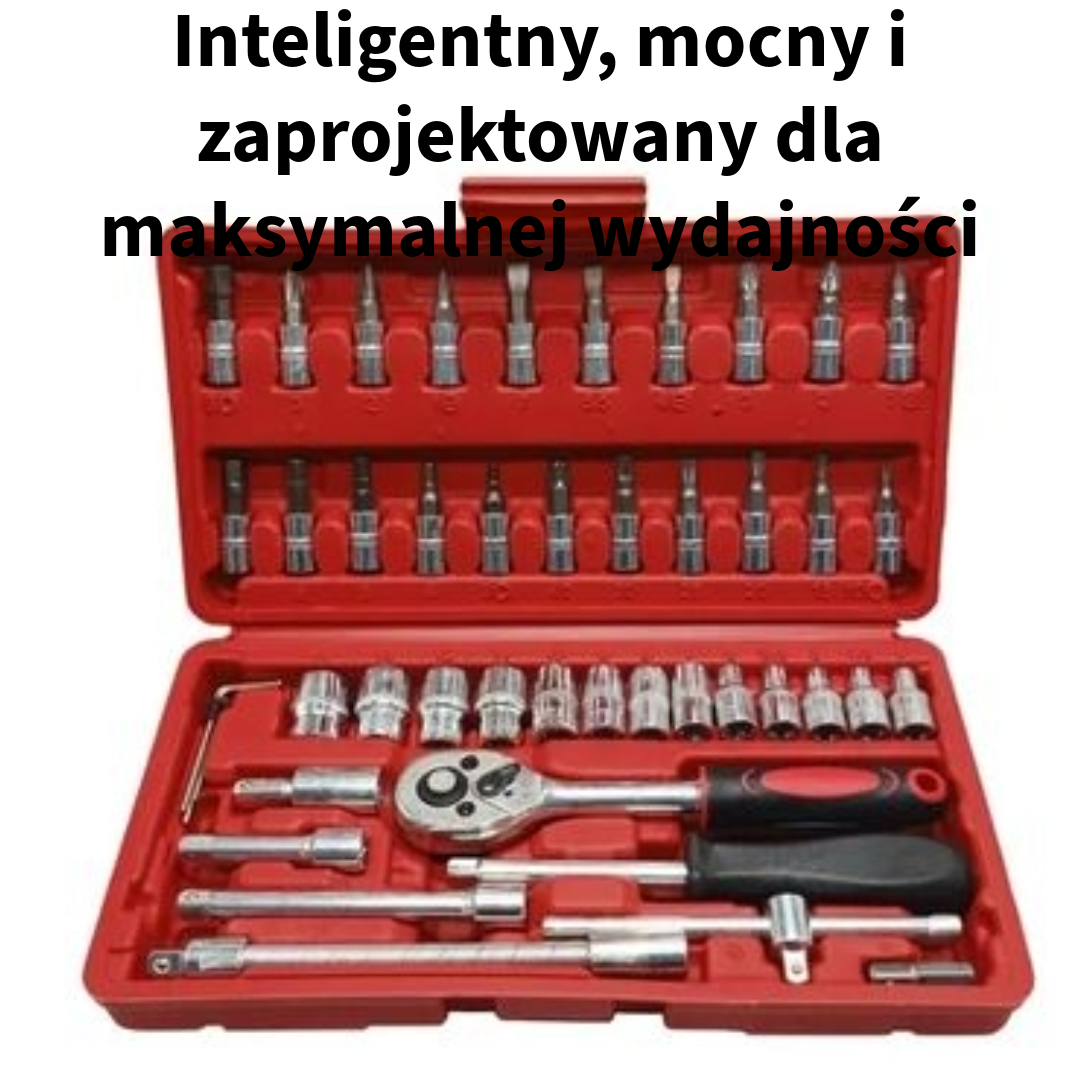 Profesjonalny zestaw kluczy grzechotkowych 46 elementów