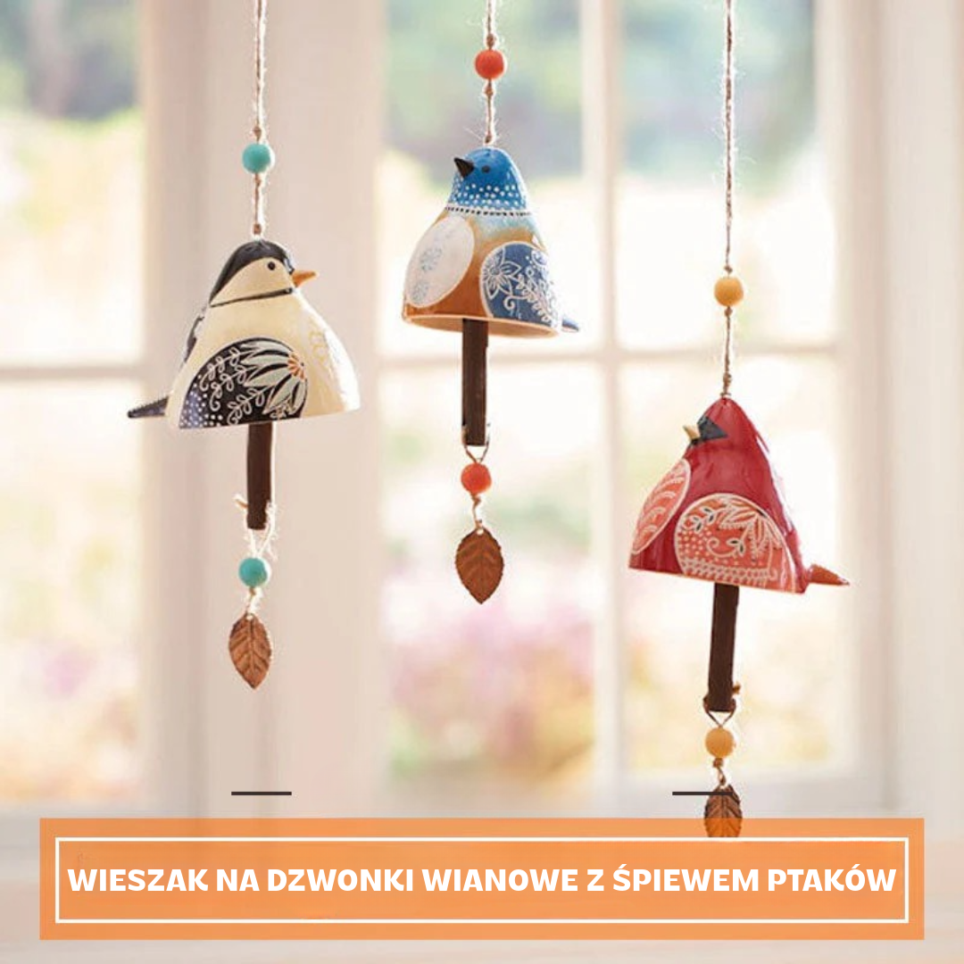 Wieszak na dzwonki wianowe z śpiewem ptaków