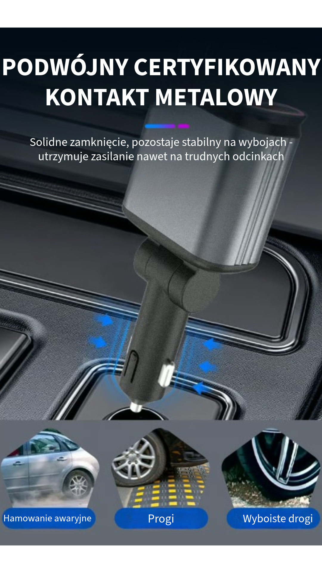 Ładowarka Samochodowa 4-w-1