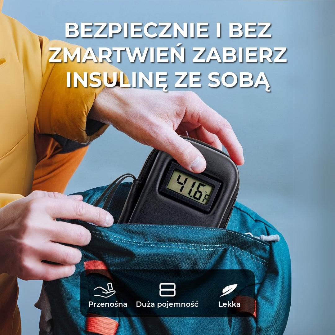 Torba chłodząca na insulinę z wyświetlaczem temperatury