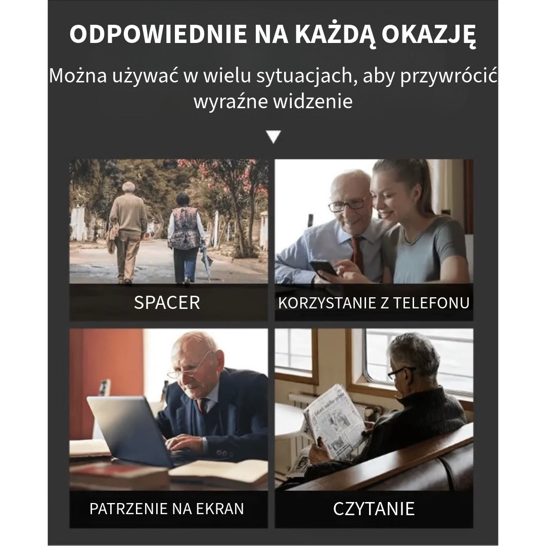 Automatycznie Przyciemniające się Progresywne Okulary do Czytania