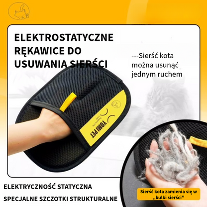 Elektrostatyczna rękawica do usuwania sierści
