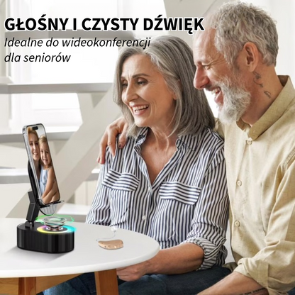 Stojak na telefon z wbudowanym głośnikiem i powerbankiem