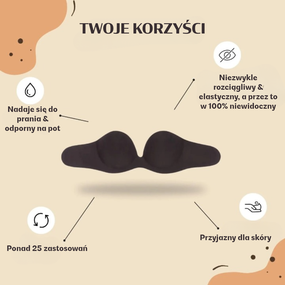 Bezramienny Biustonosz Push-Up