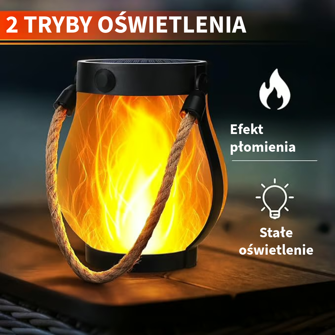 tańczące płomienie lampa słoneczna