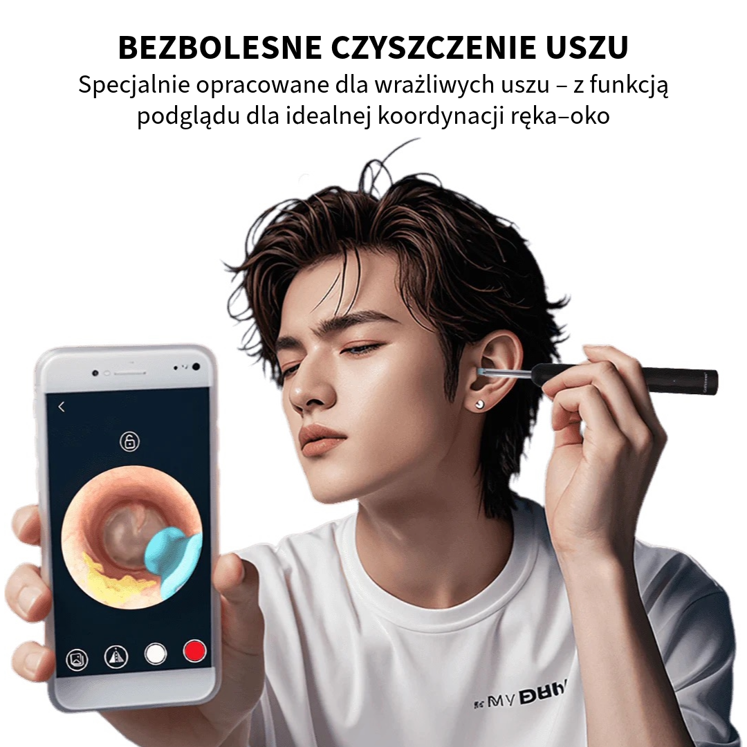 Profesjonalny czyścik do uszu z kamerą