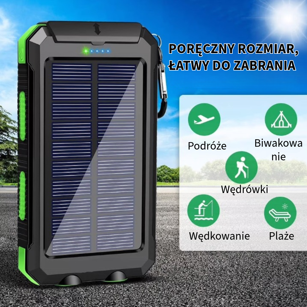 Wodoodporna Powerbank na Energię Słoneczną