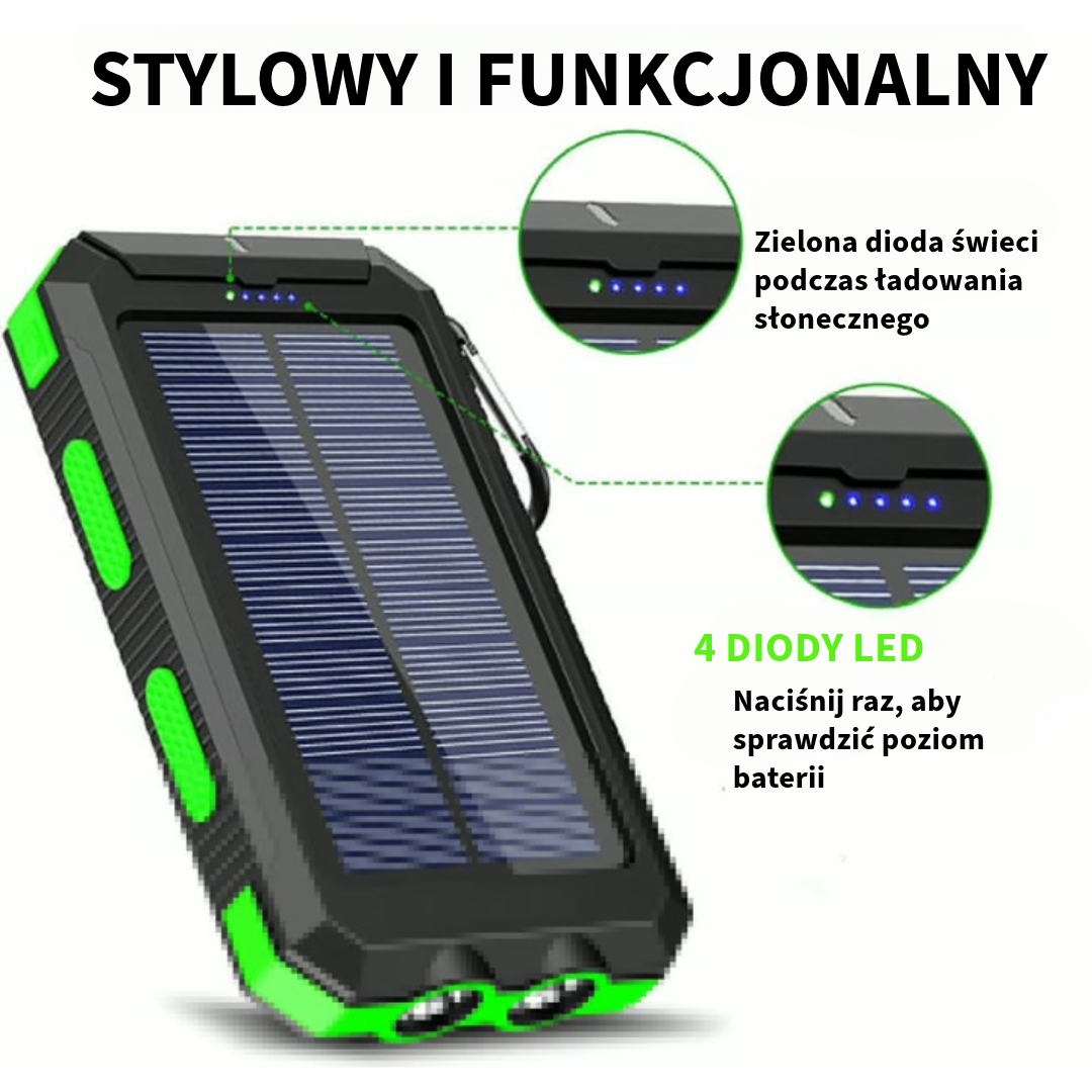 Wodoodporna Powerbank na Energię Słoneczną