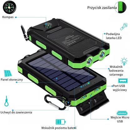 Wodoodporna Powerbank na Energię Słoneczną