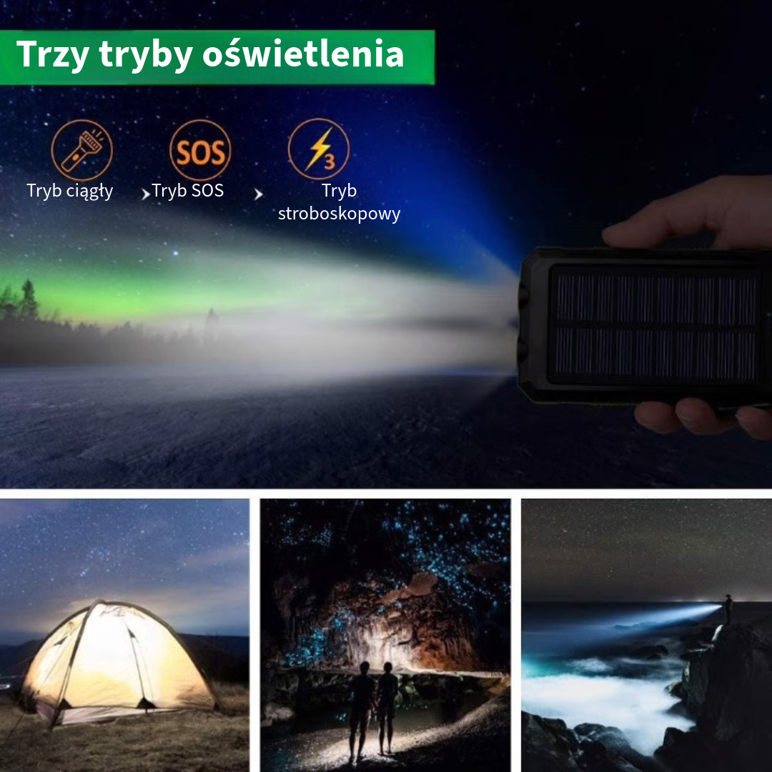 Wodoodporna Powerbank na Energię Słoneczną