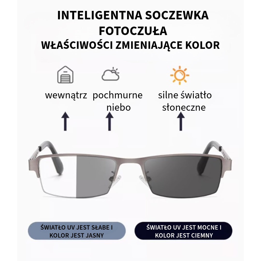 Automatycznie Przyciemniające się Progresywne Okulary do Czytania