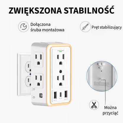 Listwa zasilająca z ochroną przeciwprzepięciową
