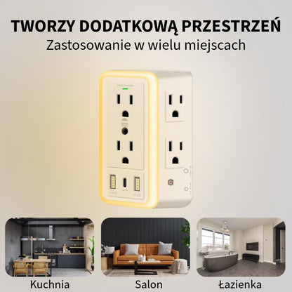 Listwa zasilająca z ochroną przeciwprzepięciową