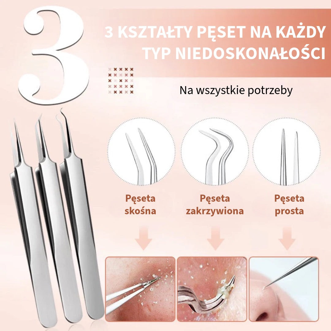 Zestaw ze Stali Nierdzewnej do Usuwania Wągrów