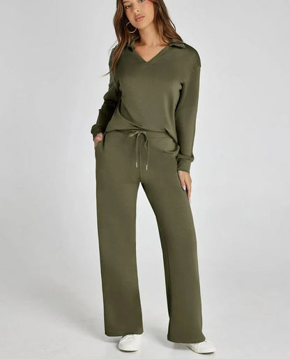 Casual Damski Dres – 2-częściowy zestaw z długimi rękawami