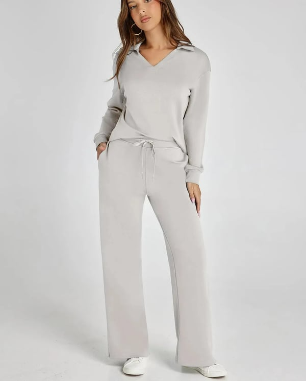 Casual Damski Dres – 2-częściowy zestaw z długimi rękawami