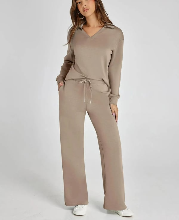 Casual Damski Dres – 2-częściowy zestaw z długimi rękawami