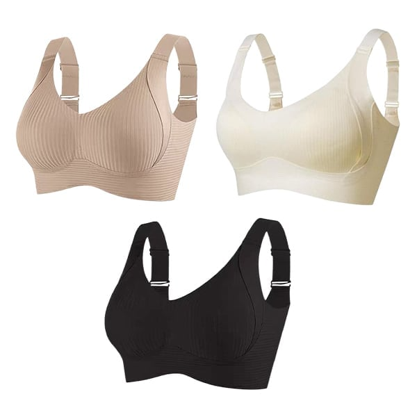 Biustonosz push-up bez fiszbin | 3 sztuki