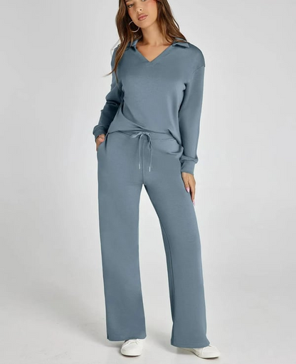 Casual Damski Dres – 2-częściowy zestaw z długimi rękawami