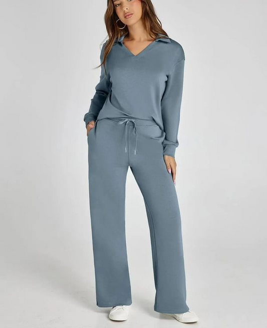 Casual Damski Dres – 2-częściowy zestaw z długimi rękawami